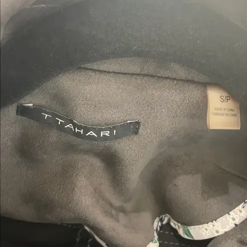 Tahari Faux Suede Leather Cropped Moto Jacket "Carbon" Gray, Size Small