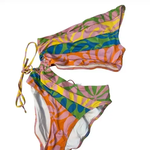 Solid & Striped Solid & Striped The Randall One Piece Medium One Shoulder Cut Out Floral Print