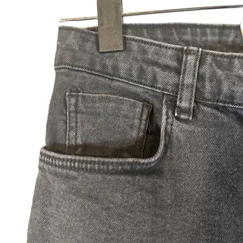 MNG by Mango Black Cotton Blend Jandri Straight Leg Denim Jeans Women Sz 4