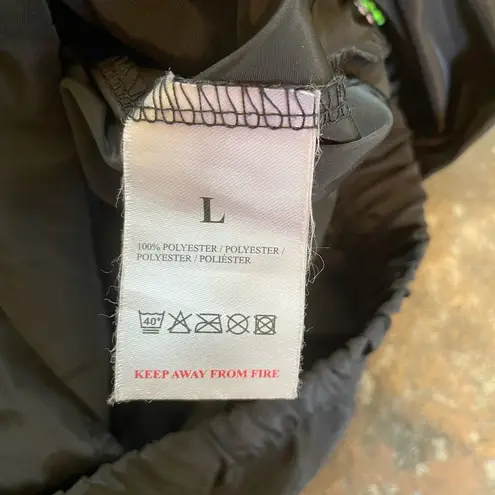 QED London Black Wind Breaker Jacket with Neon Green Piping Sz M Size M