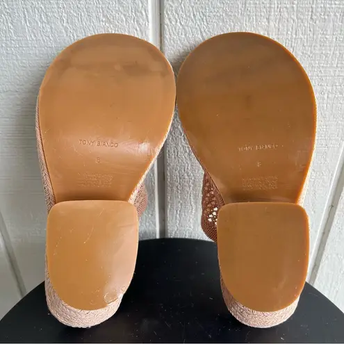 Tony Bianco Matrix Woven Wedge Heel Sandals in Skin Nude Beige Tan Size 8