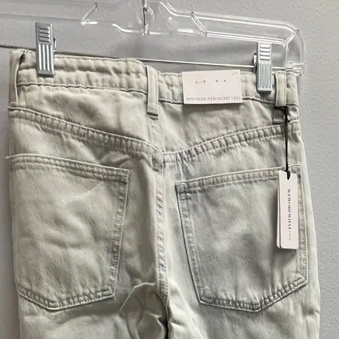 We Wore What Distressed Straight Leg Jeans in Light Icy Wash - Size 24 - NWT