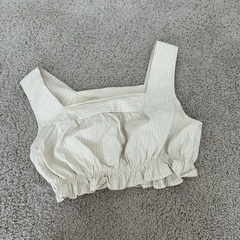 Urban Renewal Cream Smocked Crop Tank Top