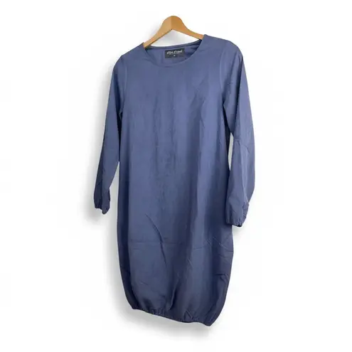 Alise ONeal Apparel Blue Bubble Hem Long Sleeve Midi Dress Size S