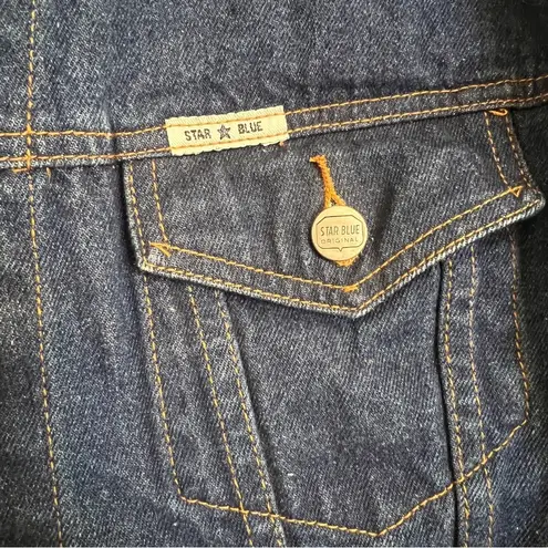 Vintage Star Blue Women's Denim Jean Jacket Size M Long Sleeve Logo Buttons Size M