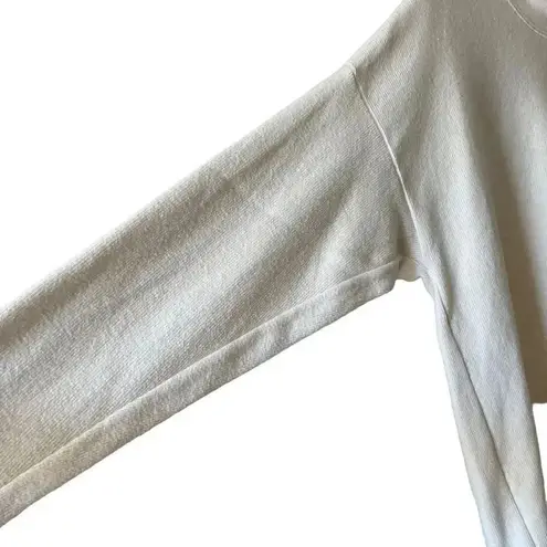 F. H. Clothing Off White Cotton Mock Neck Boxy Pullover Womens Sweater SZ L Size L