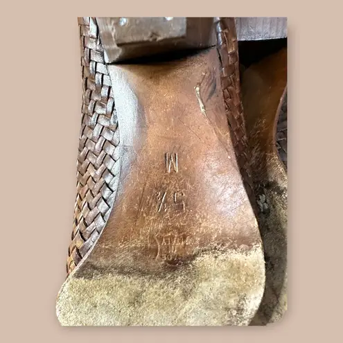 Sesto Meucci Italian Leather Woven Booties Size 5.5