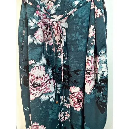 City Chic Dress Size 20 Floral Front Zip Tie Belt Cottage Fairycore Prairie Boho