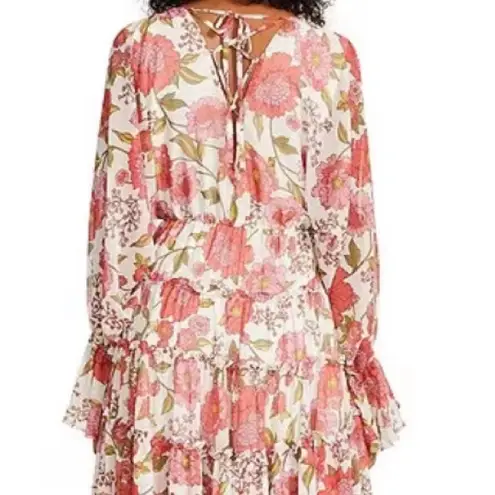 Steve Madden ‎ Sol Dress Vintage Rose Pink Tiered Chiffon Boho Wedding Medium New