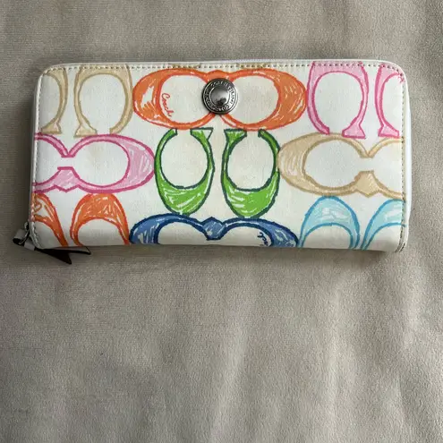 Coach 👜 Scribble Signature Multicolor Shoulder Bag & Wallet Set