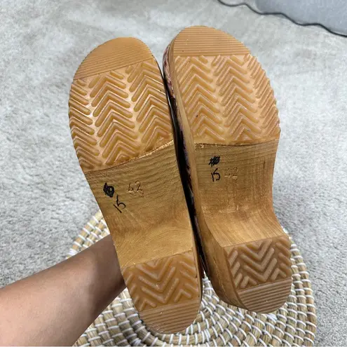 Sanita Women’s Wood Orchid Clogs Mules Shoes Slip On in Multicolor 42/US 11.5 Tan