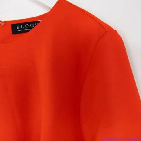 Eloquii NEW red scuba dress flare sleeves in red, size 18