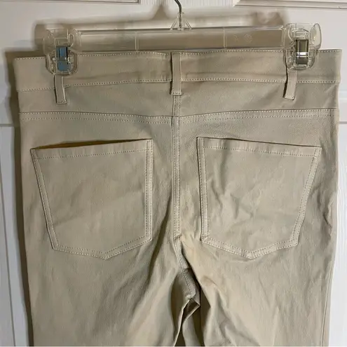 Theory  Cream color Boot Cut Lamb Leather Pants Size 4 capsule light academia - Image 6