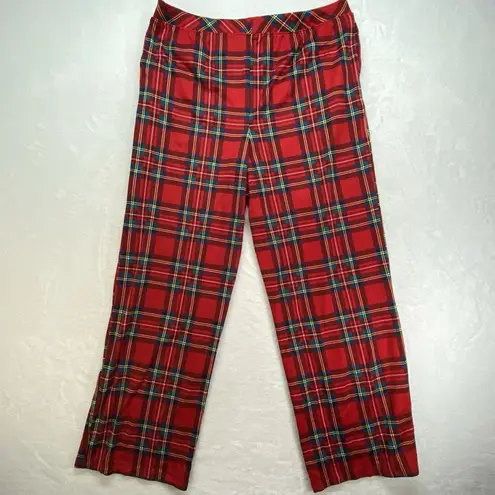 Source Unknown Red Tartan Plaid Pajama Pants Women's Large Holiday pjs - Image 12