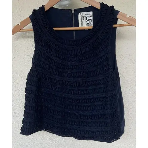 3.1 Phillip Lim x Barneys Navy Textured Crop Top Sleeveless Tank Size 4 Luxury