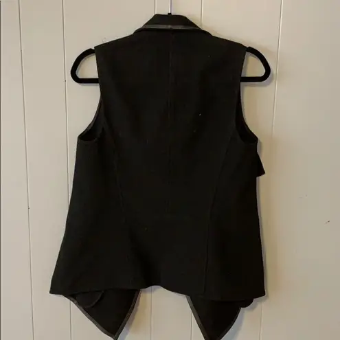 Vince  Drape Vest with Leather Trim XS