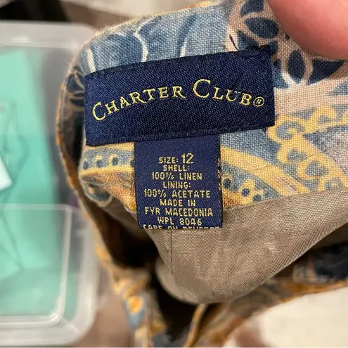 Charter Club Cute vintage 90’s linen beachy linen wrap mini skirt coastal boho vibes paisley