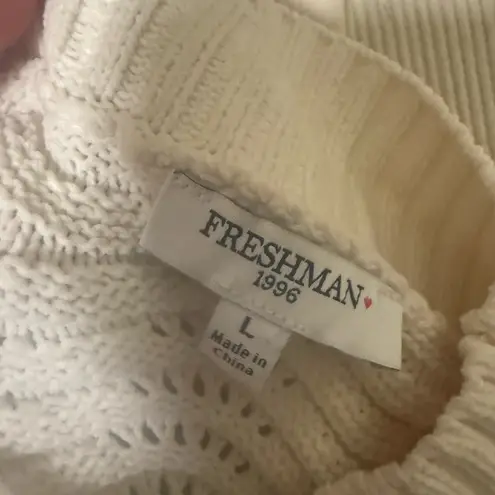 Freshman 1996 Reversible Chevron Knit Mock Neck Sweater L Black Size L