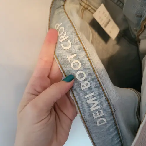 J Crew Light Wash Mid Rise Billie Demi Boot Cropped Bootcut Flare Jeans Size 36 Blue