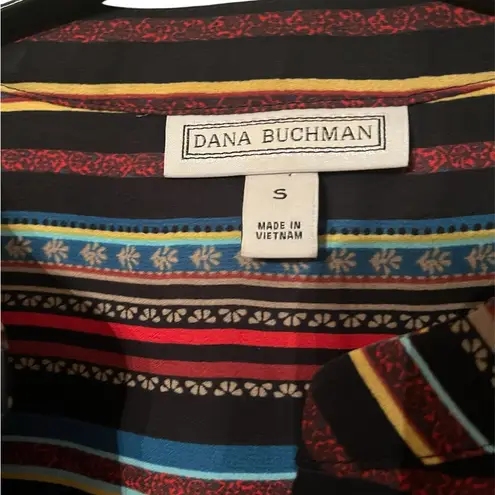 Dana Buchman Black and Red Striped Button Down Shirt small