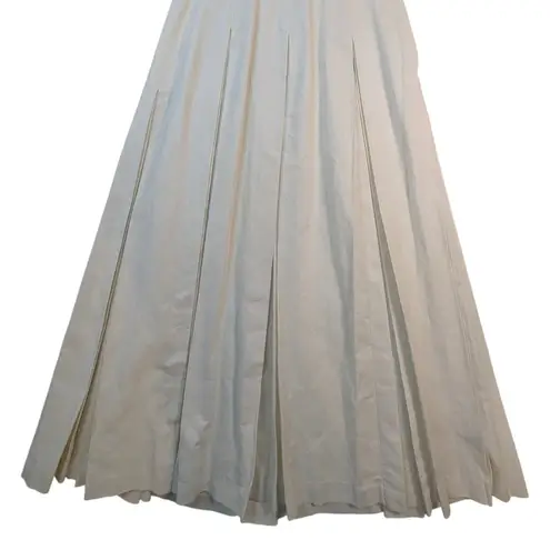 Laura Ashley Vintage Sailor Dress – Cream Linen Cotton Pleated Midi UK10 US6