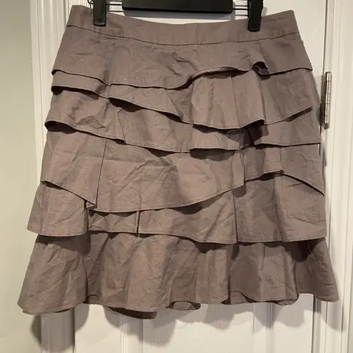 Mossimo Size 6 Purple Gray Linen Blend Tiered Ruffle Zip Up A Line Mini Skirt - Image 1