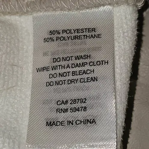 NWT House Of Harlow Womens 1960 Beige Vegan Leather Wide Leg Pants 12‎