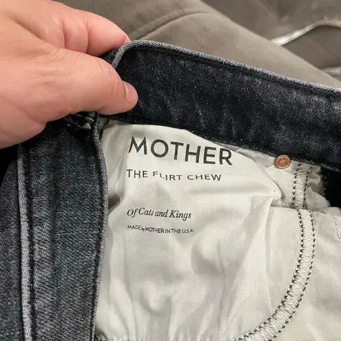 Mother The Flirt Chew Jeans in Cat & Kings Wash Straight Leg Jeans Size 24 Black