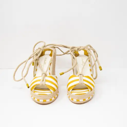 Salvatore Ferragamo NEW Evita 8 Platform Espadrille Woven Wedge Heels Shoes 9.5