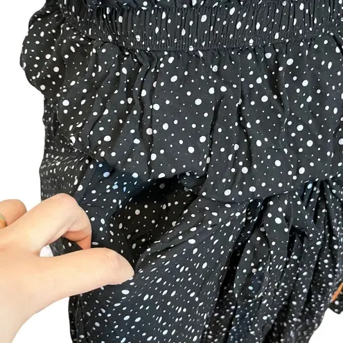 Malia Mills Joan Strapless Polka Dot Maxi Dress Black Women’s Size 6 New