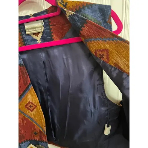Coldwater Creek Vest Womens Medium Multicolor Southwestern Aztec Tribal Western