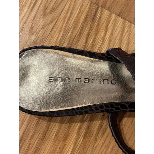 Ann Marino Shoes Womens Size 7.5 Brown Croc T