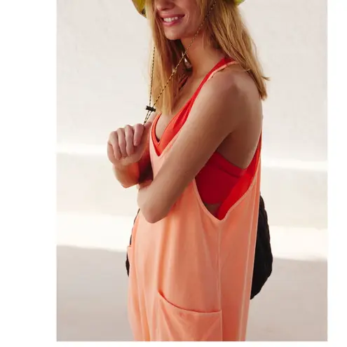 FP Movement by Free People Hot Shot Onesie in Pastel Peach Sz M NWT Orange Size M