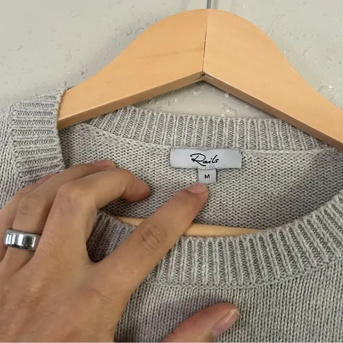 Rails Perci Heather Grey Palms Crew Neck Sweater Casual Neutral Comfy Medium