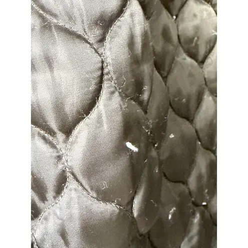 Guess Olive Sherpa Lined Hooded Parka Jacket Gold Zip Detail Size XL Green