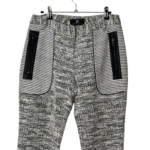 Sachin + Babi Womens Flat Front Dress Pants Size 4 Cream Black Tweed Pockets