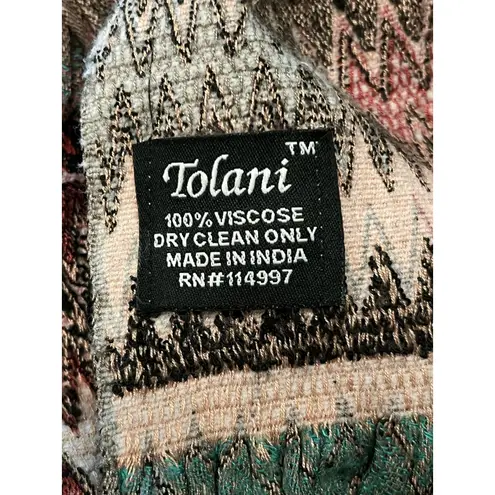 Tolani  Scarf Womens One Size Multicolor Chevron Fringe Boho Viscose Wrap - Image 7