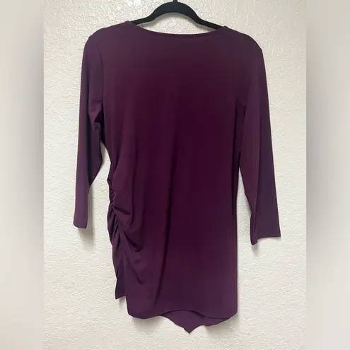 Betabrand Eggplant Purple Long Sleeve V Neck Top Size Medium