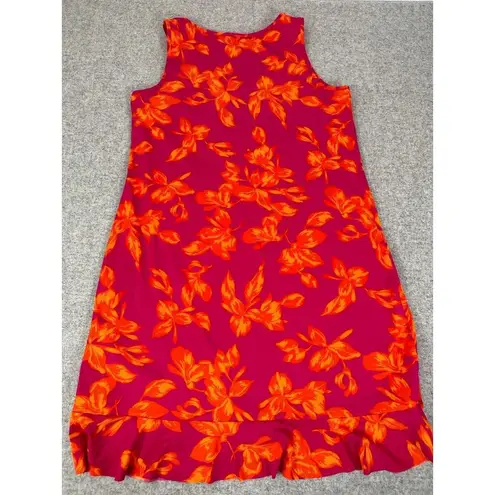 Lands'End  Swim Coverup Dress Medium/Large Sleeveless Floral Ruffle Stretch