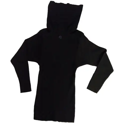 Saint Laurent Vintage Lambswool Roll Tab Turtle Neck Black Sweater sz 40