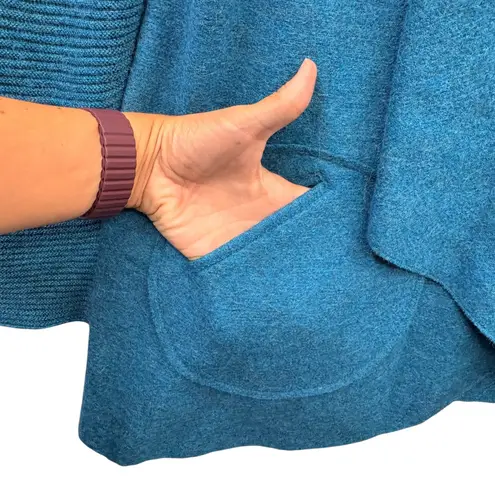 Beyond Threads Women's Teal Blue Alpaca Wool Top And Open Front Vest Boho Set M Size M