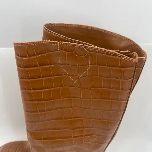 Schutz Boots Terrance Up Size 6.5 NEW Leather Crocodile Tall Embossed NWOT