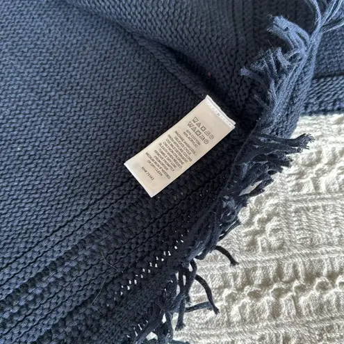 Artisan NY Blue Knit Cardigan with Fringe Detail