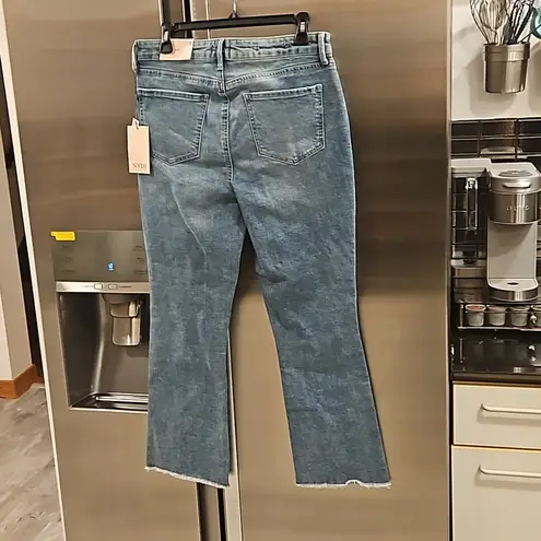 NYDJ 💕💕 High Rise Slim Bootcut Frayed Ankle Jeans ~ Riverfront Blue 8 NWT