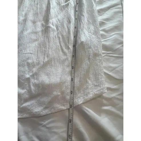 Lascana for Venus White Peasant Blouse Size M Eyelet Lace Tassel Boho Top Size M