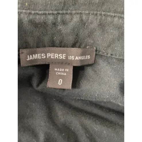 James Perse Black Pullover Collared 4 Button Front Chest Pocket Dress Size 0 XS
