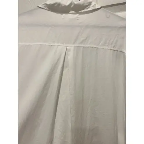 Lou & grey  LOFT White Faux‎ Wrap Long Sleeve Top Lyocell Women’s Size Large