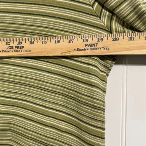 Classic Elements Vintage Y2K Striped Polo Shirt Top 3/4 Sleeve L 90s Preppy