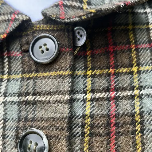 40s or 50s Vintage Wool Plaid Blazer Peter Pan Collar Size Small Gray