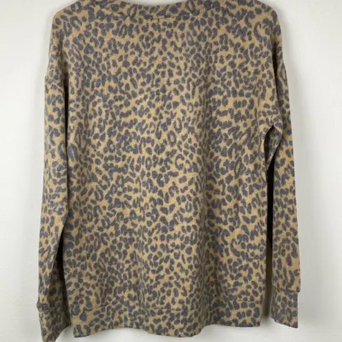 Nine Britton Fuzzy Animal Print Pullover Top Size XS (P15)